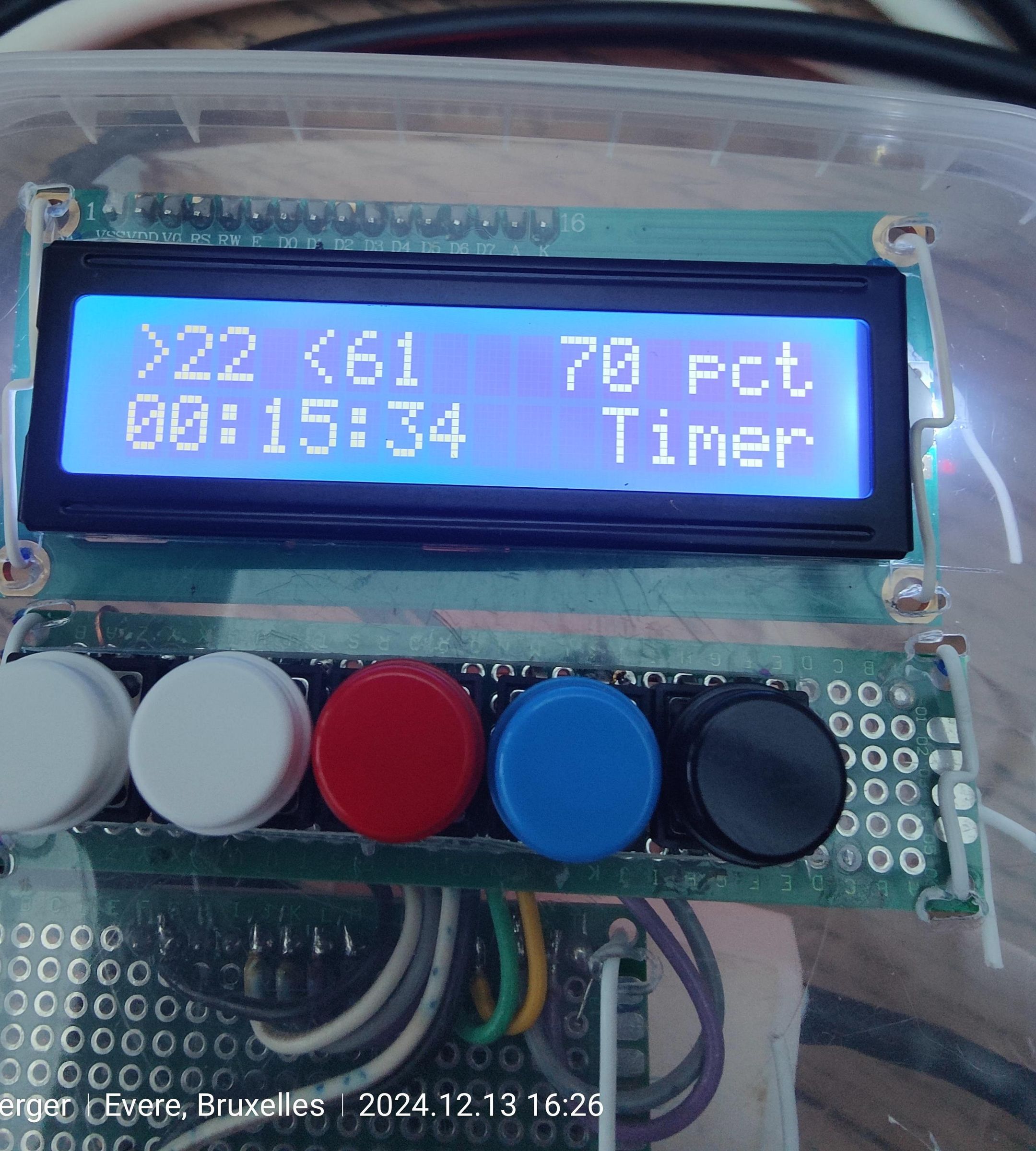Power by Countdown Timer, LCD Display 16x2, 5 Buttons