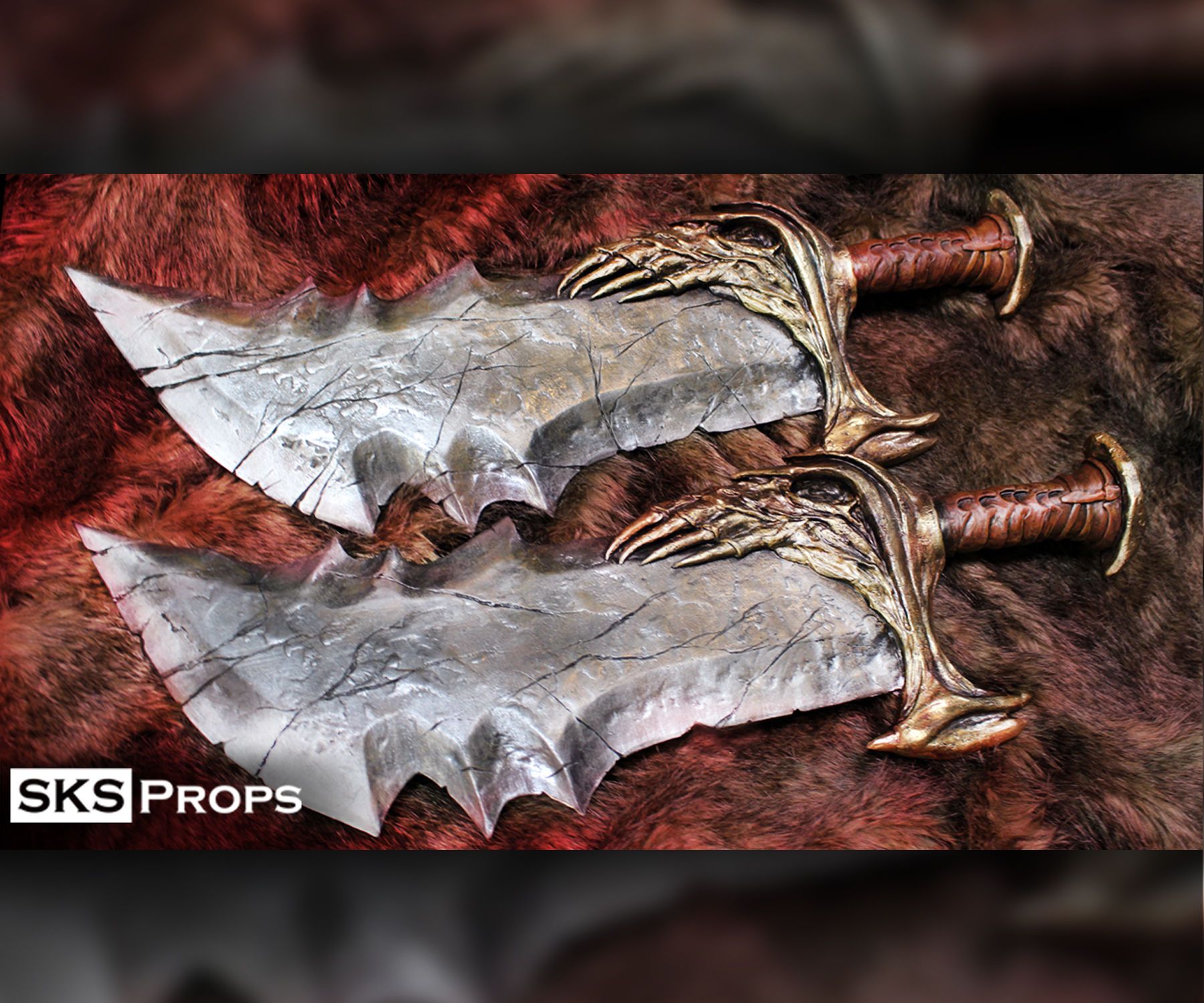 God of War Blades of Chaos Hand Sculpted and Resin Cast SKS Props
