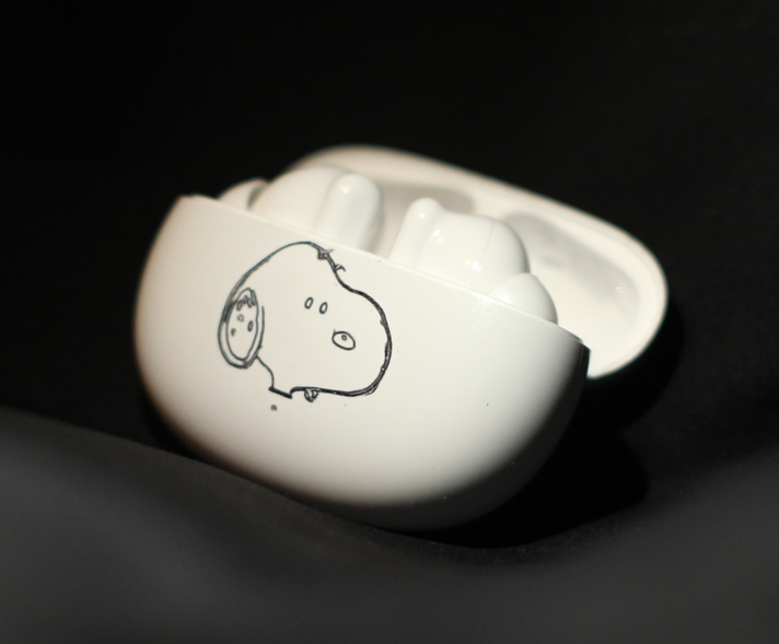 Snoopy Earbuds Engraved Case - Engrave Curved Surfaces