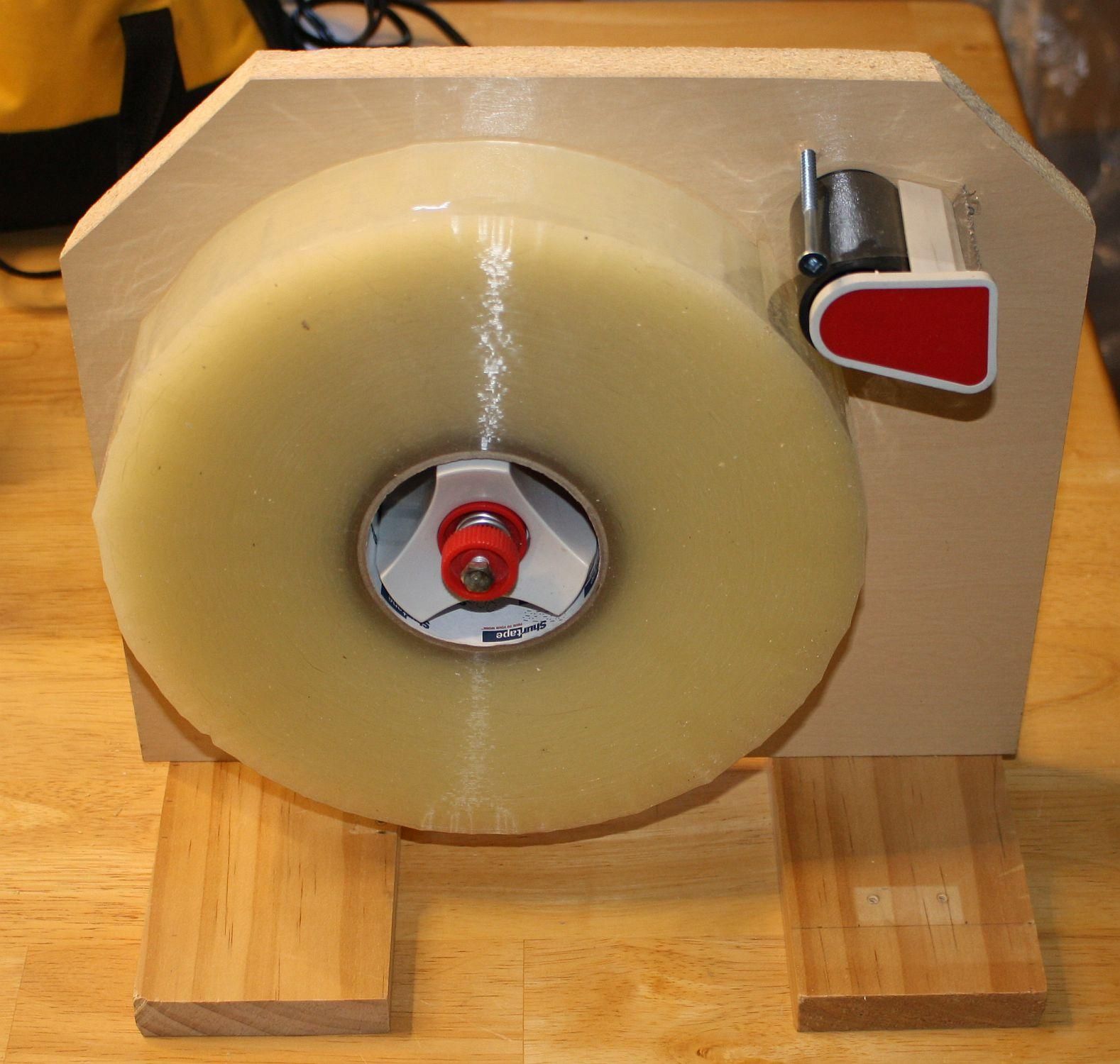 Tape Dispenser Recycled for Use With Large Packing Tape Rolls (from Scrap)