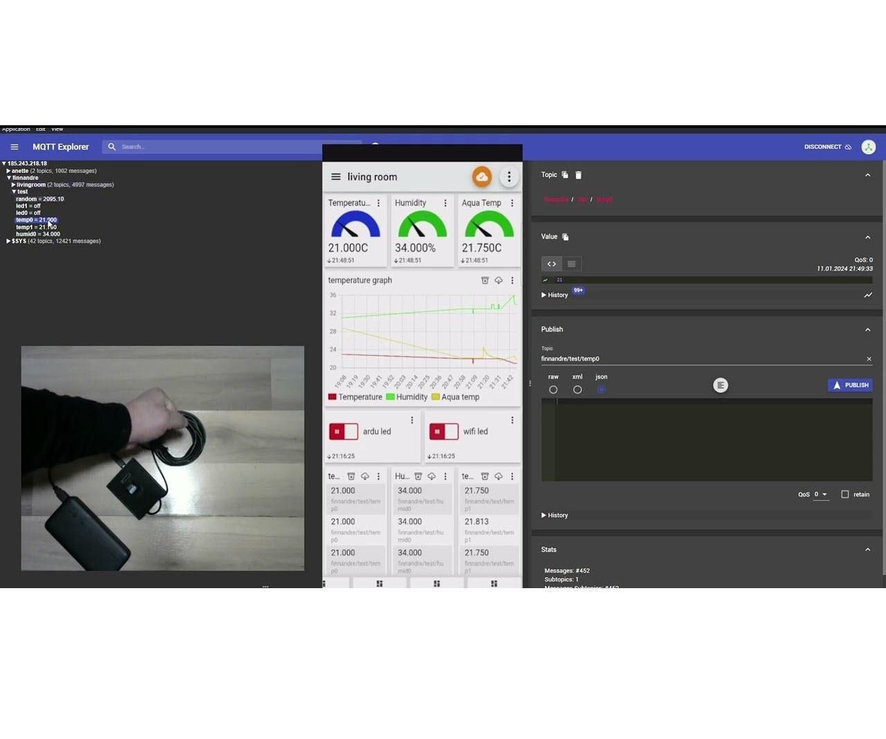 Visuino - From Sensors Via Several Cards and Server to Phone Application