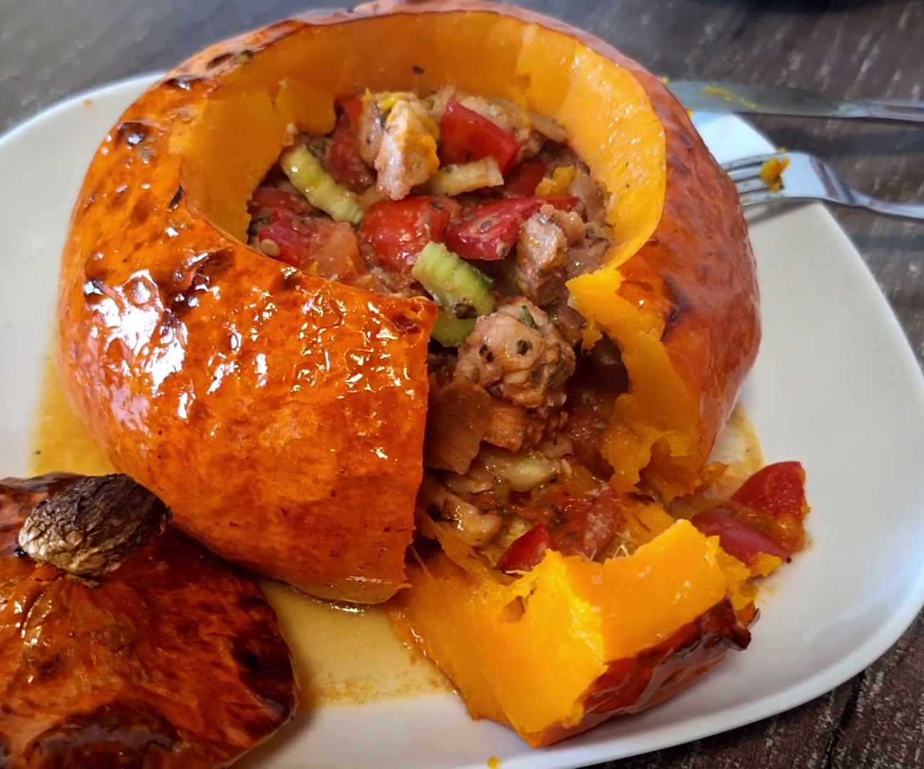 Pumpkin 🎃 With a Hearty Filling | Baked Pumpkin With Meat and Vegetables