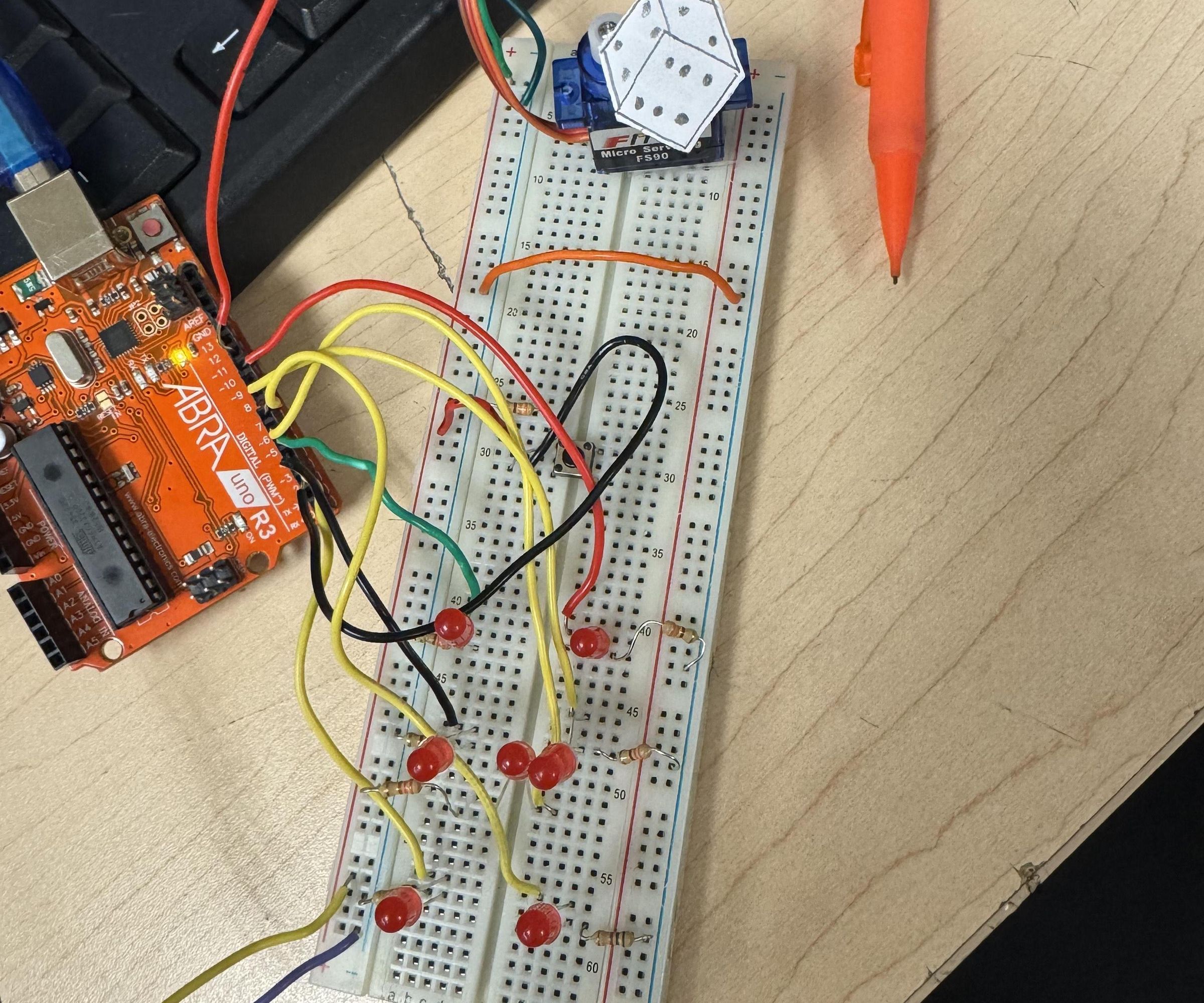 LED Arduino Dice With Servo Motor