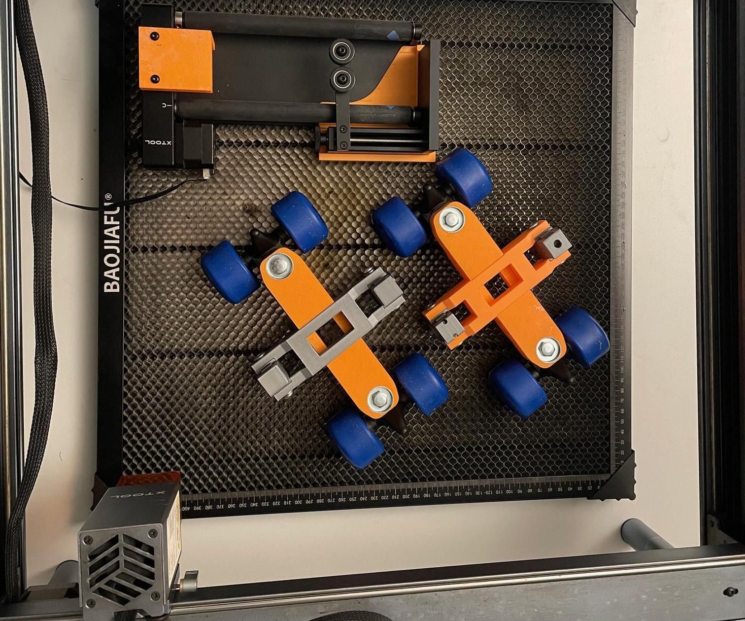 Laser Cutting Longer Materials With Roller Skates [Prototype]