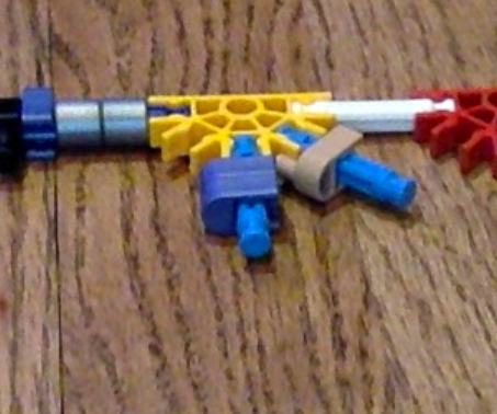 Tiny K'nex M-16 (assembled and disassembled)