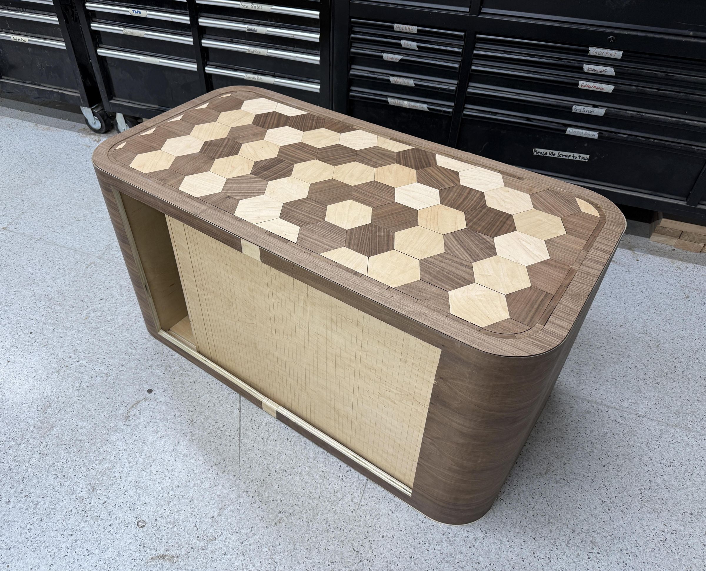 The Hive: A Tambour Door and Kerf Bending Cabinet