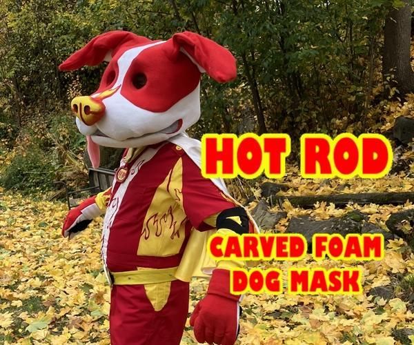 Hot Rod Carved Foam Dog Mask