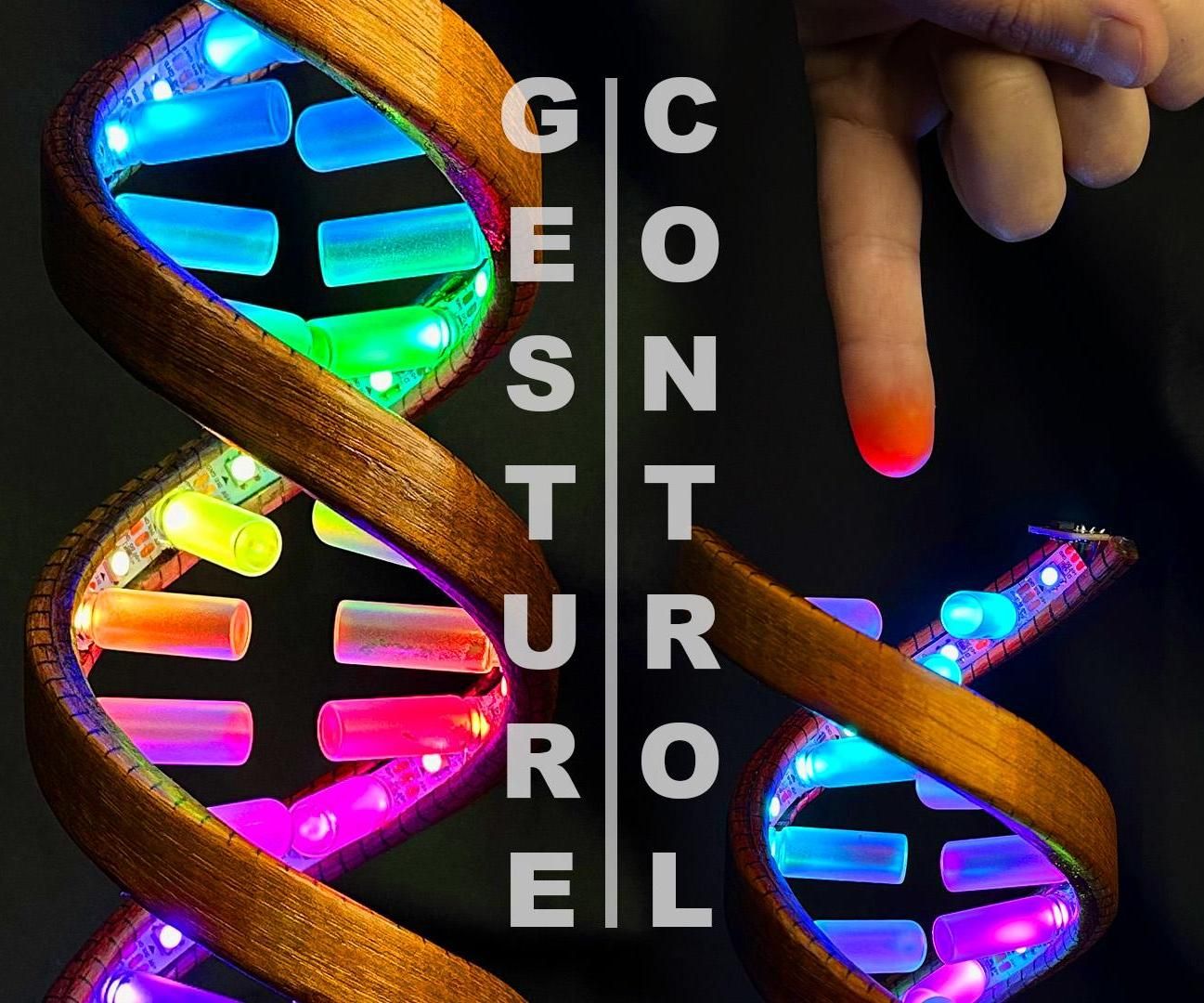 Gesture Controlled Wooden DNA Desk Lamp