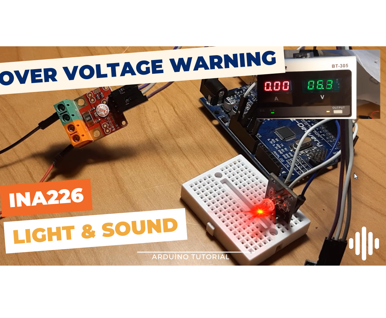 INA226 Overvoltage Warning Light & Sound Using Arduino