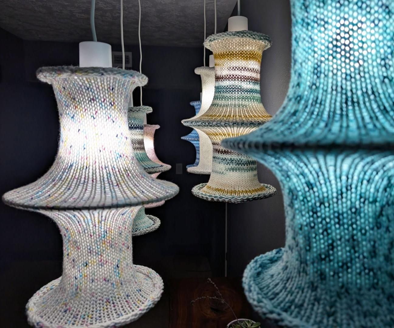 DIY Knit Yarn Pendant Lamp