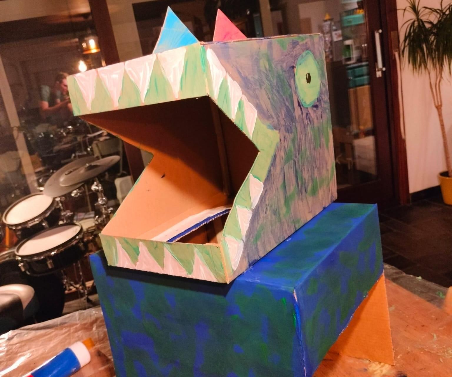 Dino Costume With Cardboard