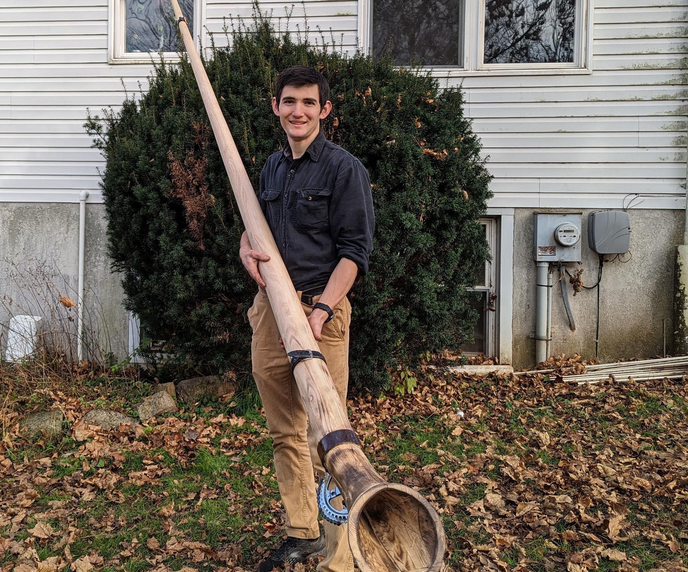 Torched Steampunk Alphorn Tuned to the Key of F