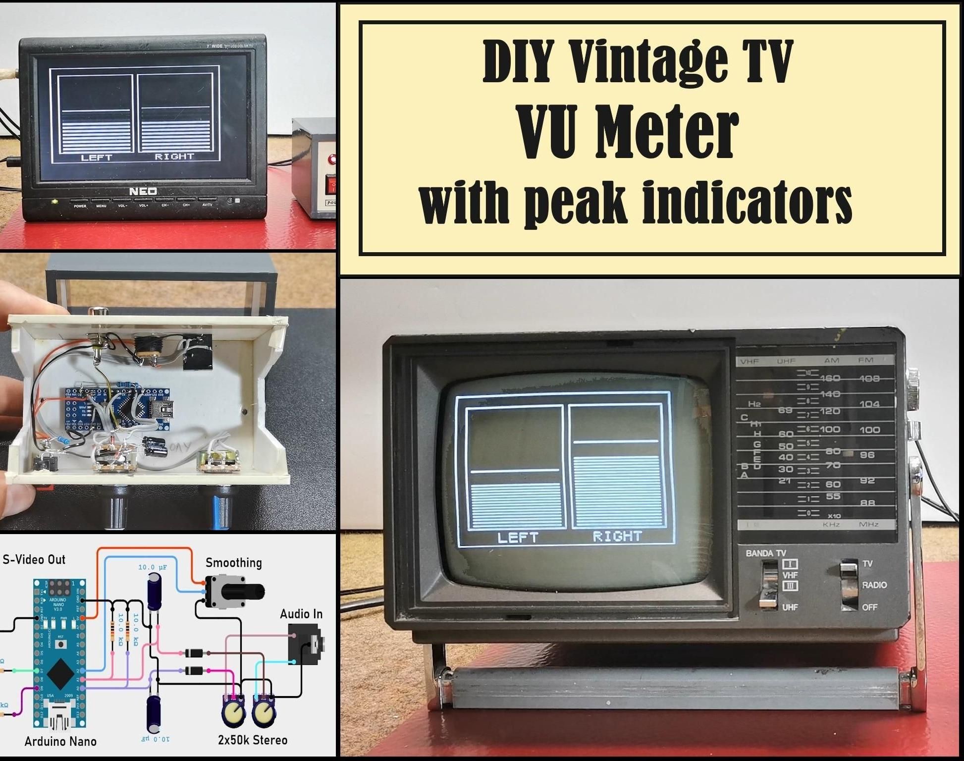 DIY Vintage TV VU Meter With Peak Indicators