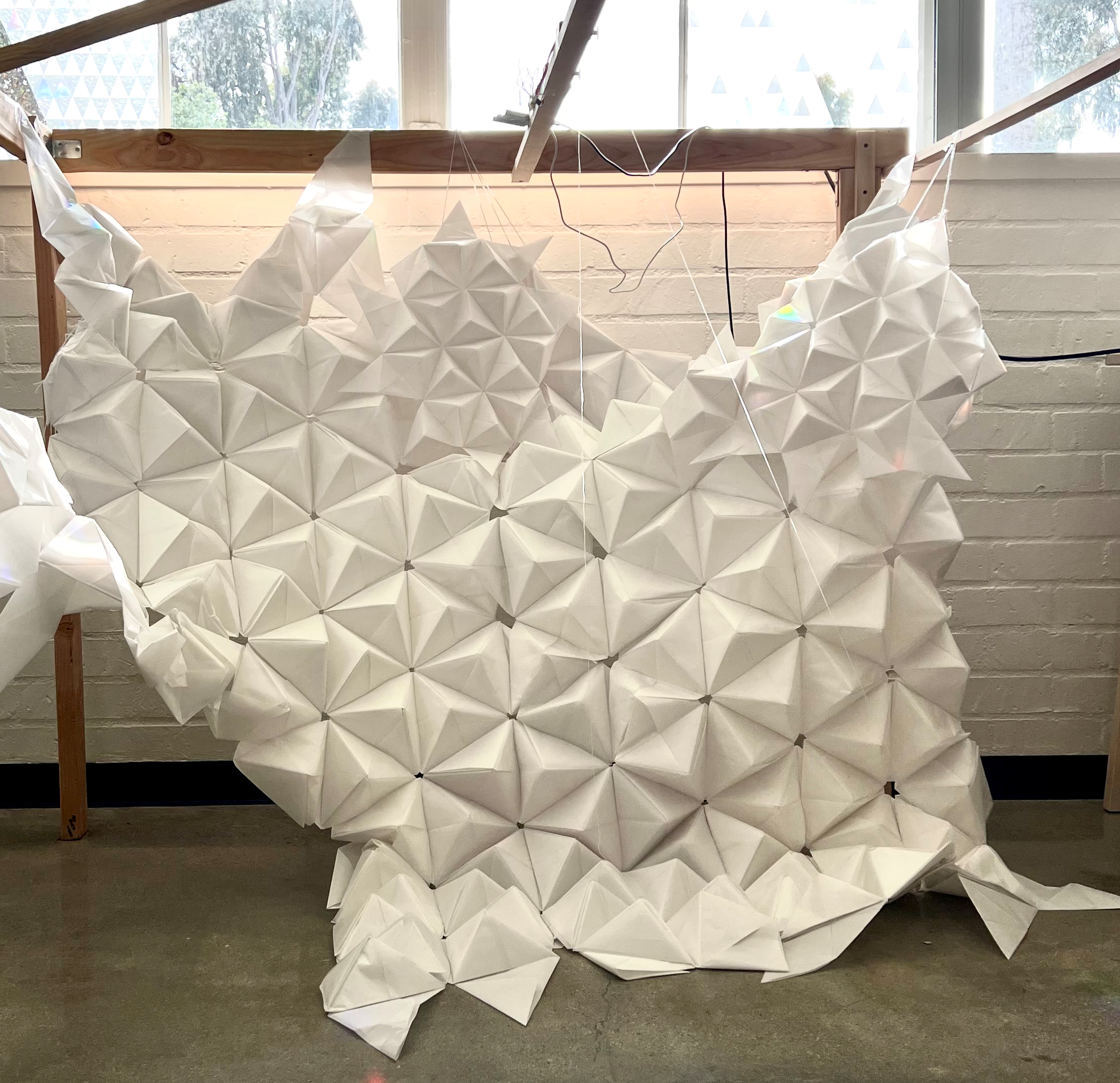 Origami Resonance: A Responsive Art Installation Embracing the Human Heart-Space