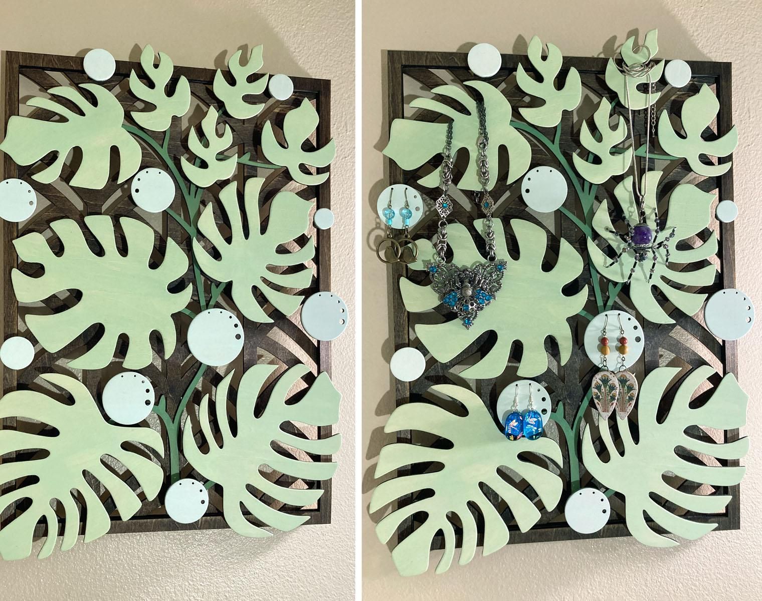 Wall-mounted Laser Cut Jewelry Organizer That's Also Wall Art