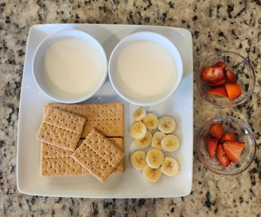 Graham Crackers, Milk, and Fruit: A Sweet and Simple Snack