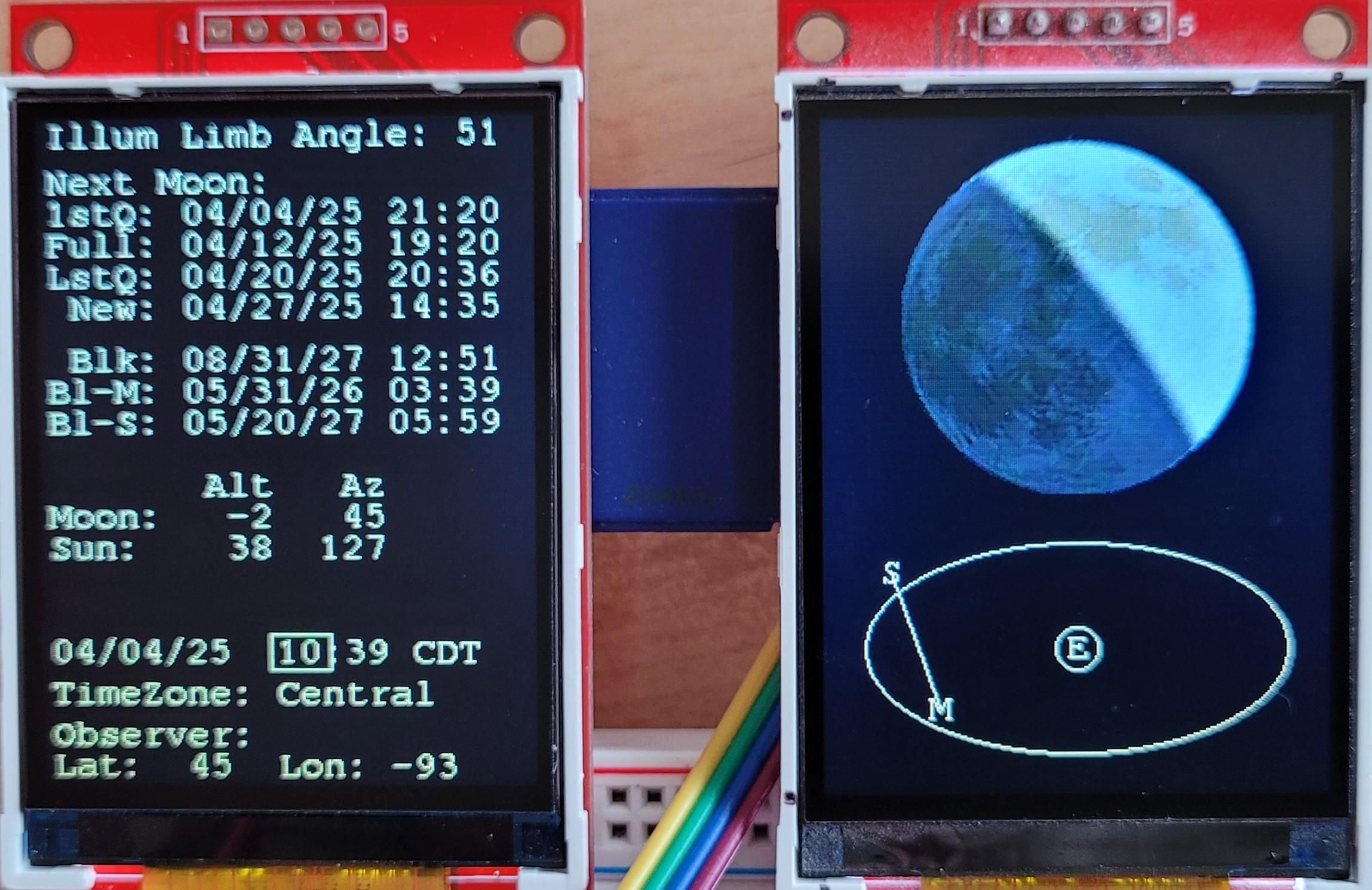 Moon Phase Display Based on Observer's Location on Earth (updated 2025-10-21)