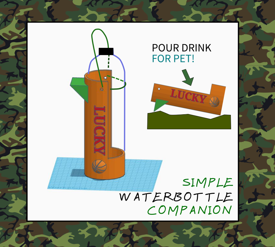 Water Bottle Attachment for Pets Use.