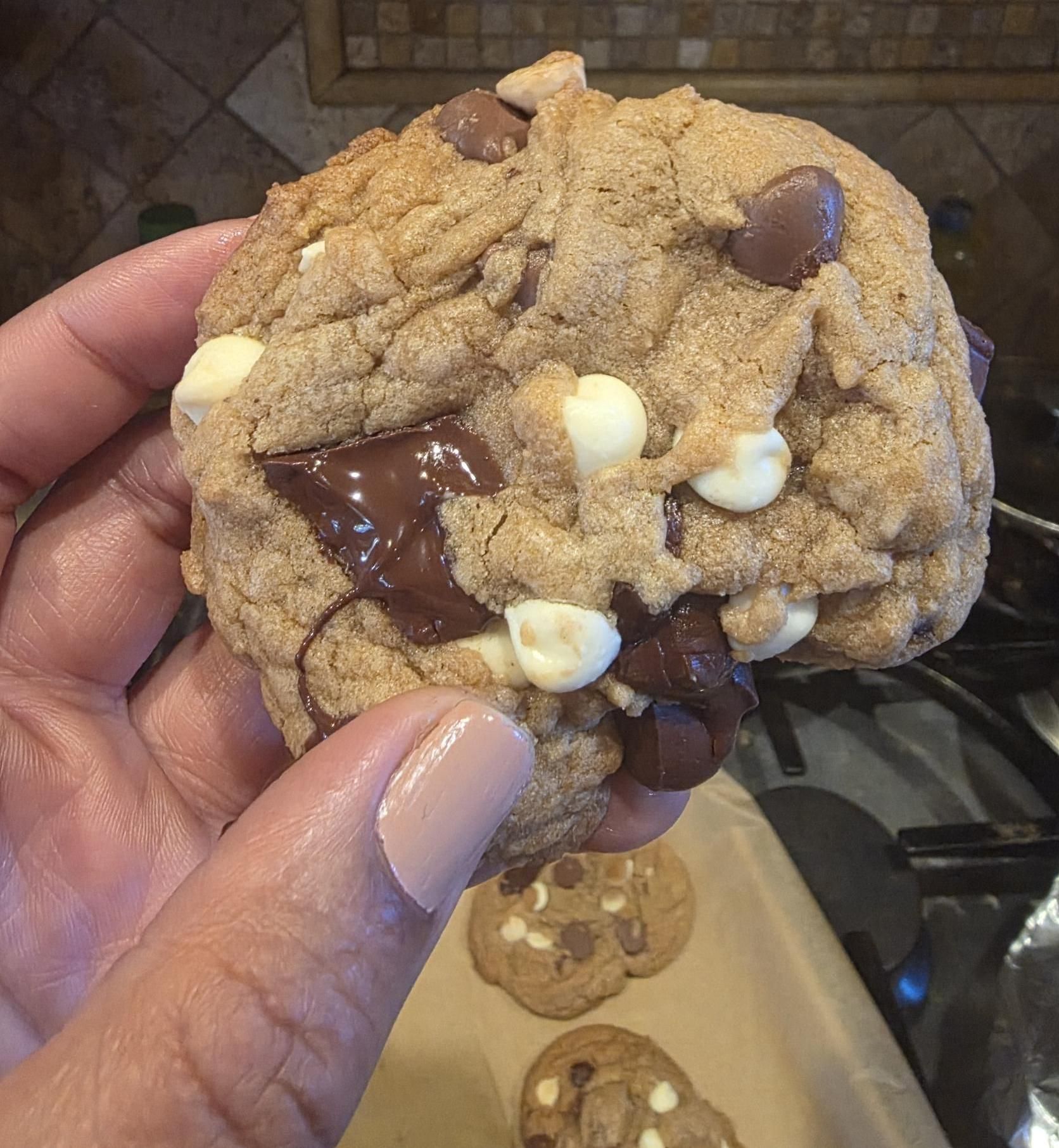 Chewy Triple Chocolate Chip Cookies