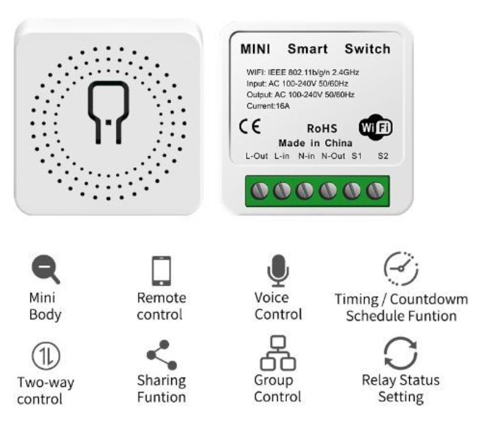 Smart Light Swtch WiFi Relay Switch for UK