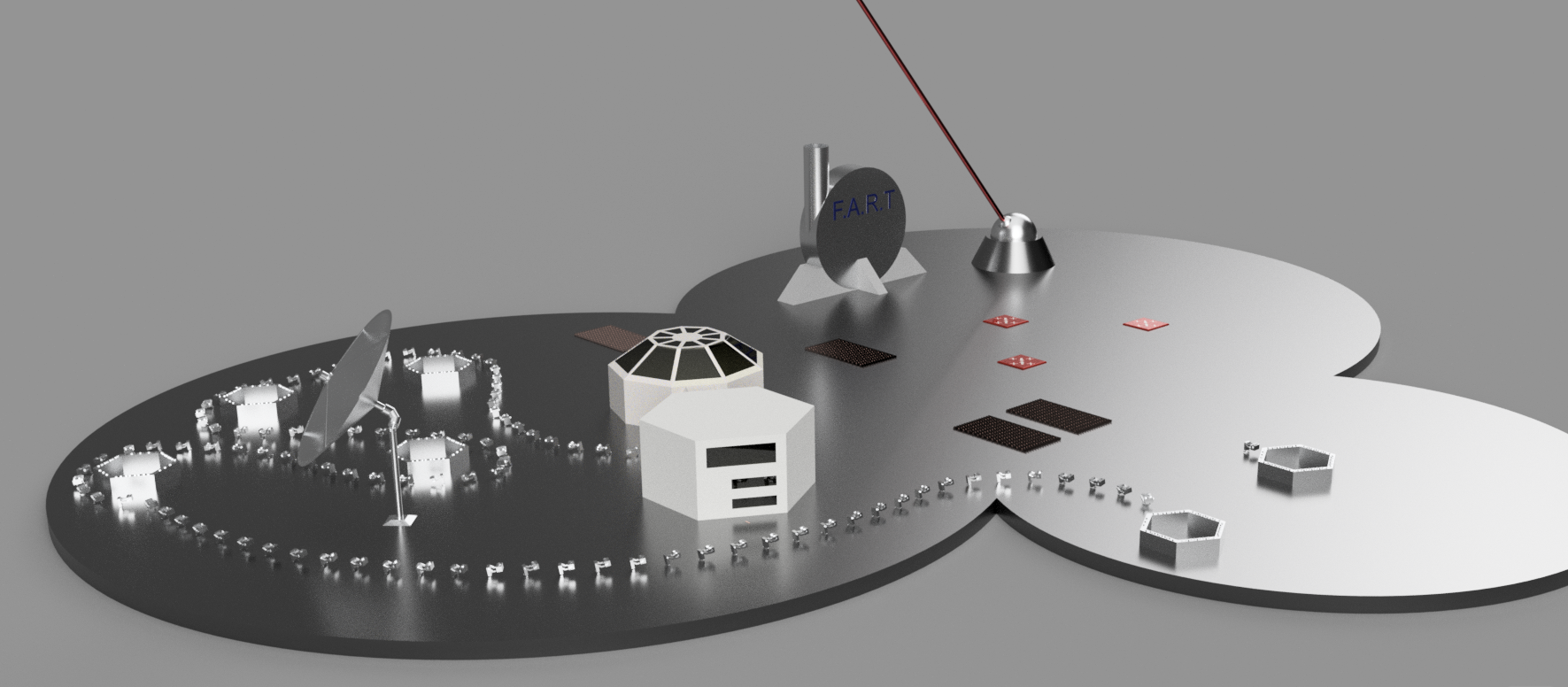 Lunar Base Concept - Using Autonomous Rovers for Construction