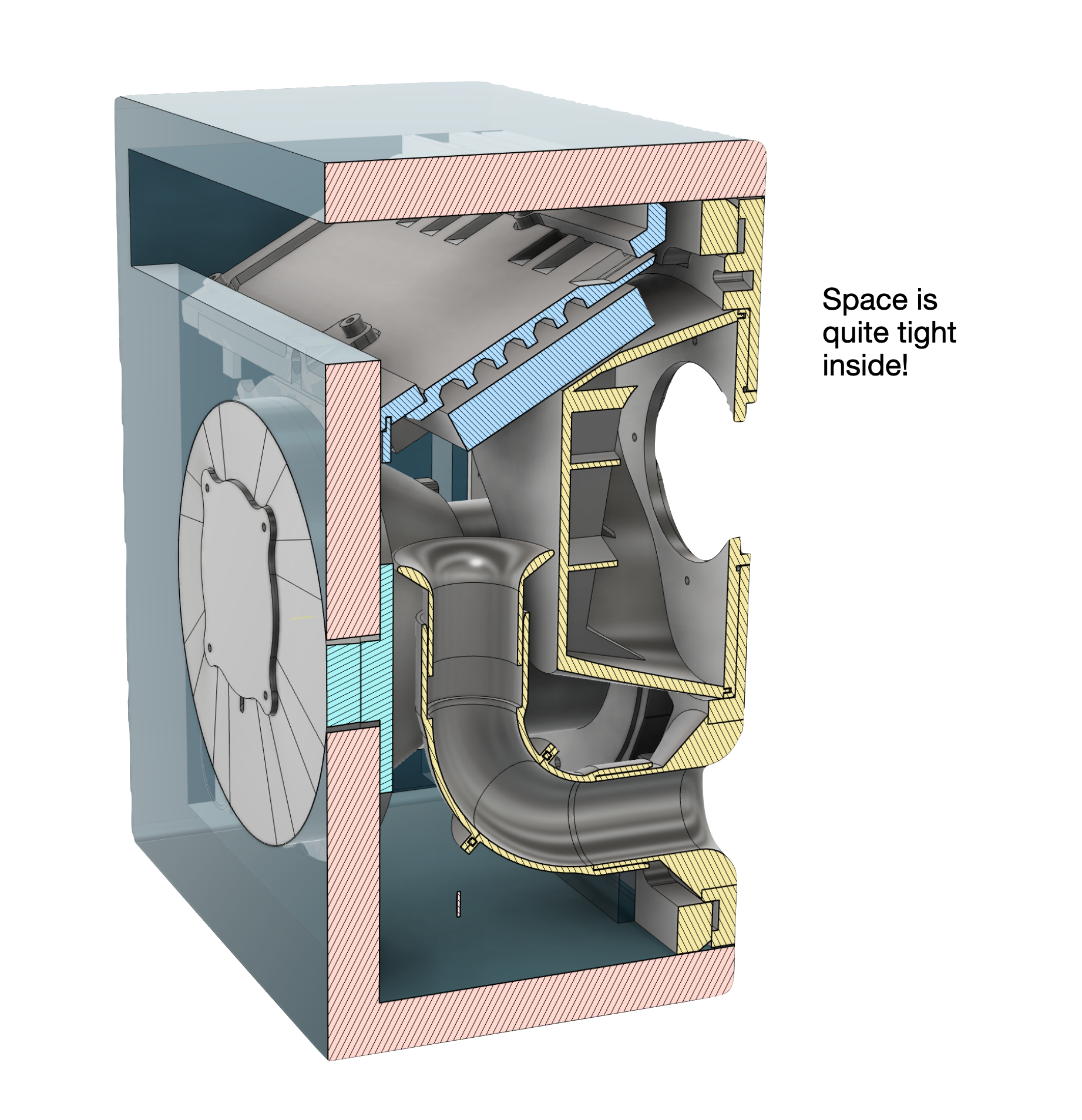 Cross-section of the assembled CAD