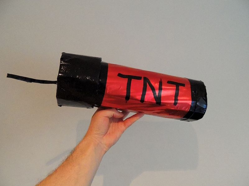 large TNT shaped christmas cracker