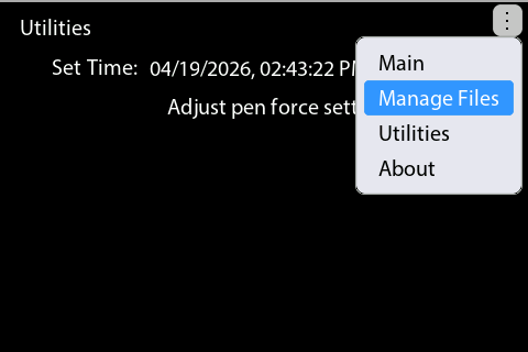 Manage Files Menu